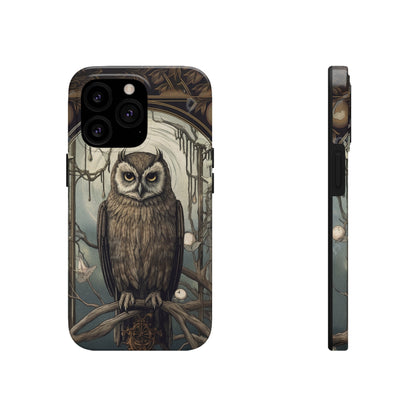 The Hermit Owl Tarot iPhone Tough Case | Embrace the Dark Academia Aesthetic and Retro Gothic Vibes with Captivating Tarot Design