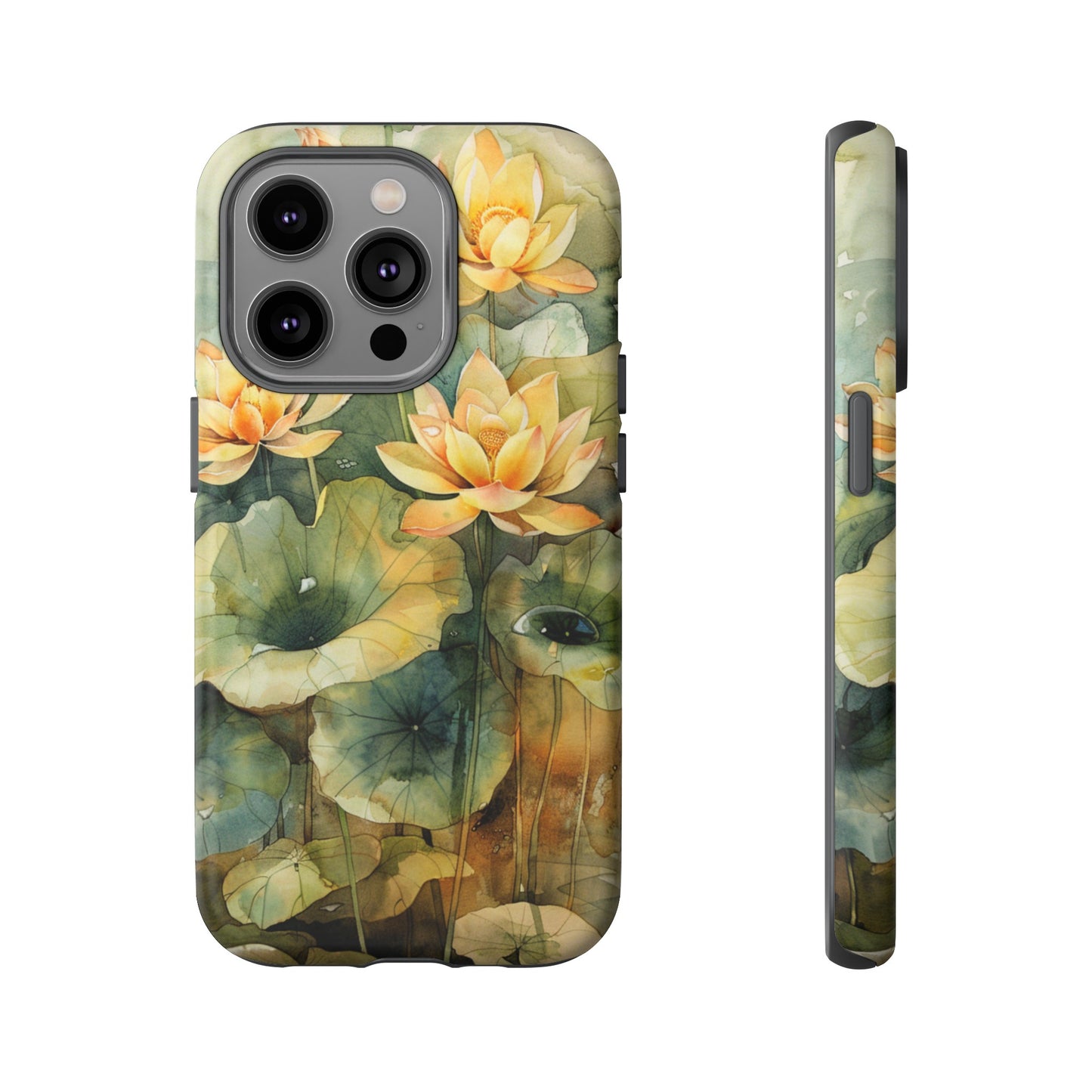 Zen Lotus Watercolor Painting iPhone 15 Case