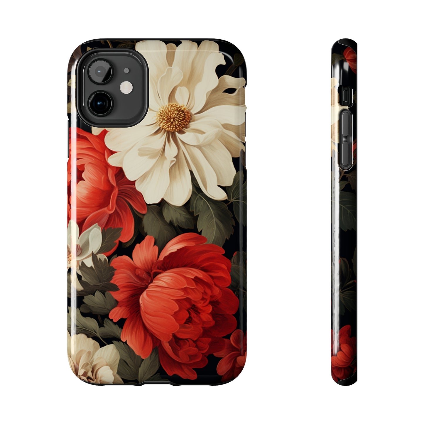 Vintage Floral Aesthetic Phone Tough Case | Antique Elegance for iPhone