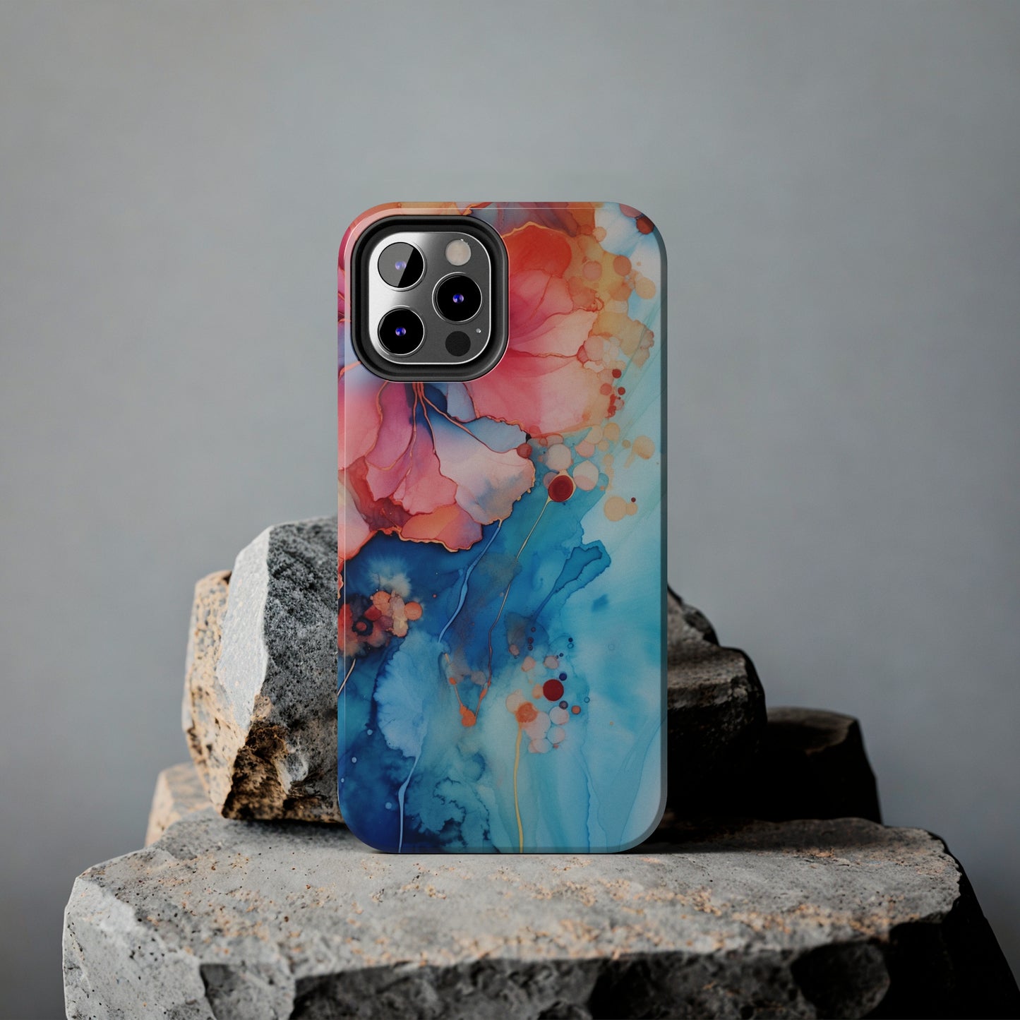 Marbled Floral Watercolor Phone Case | Embrace the Mesmerizing Multicolor Art