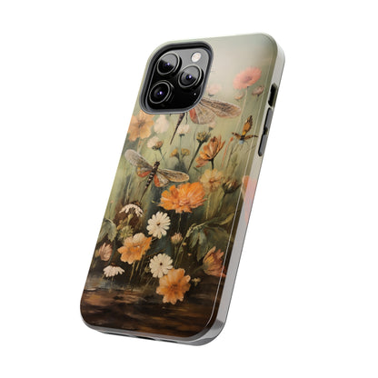 Dragonfly Floral Print iPhone Case | Nature-Inspired Elegance and Device Protection