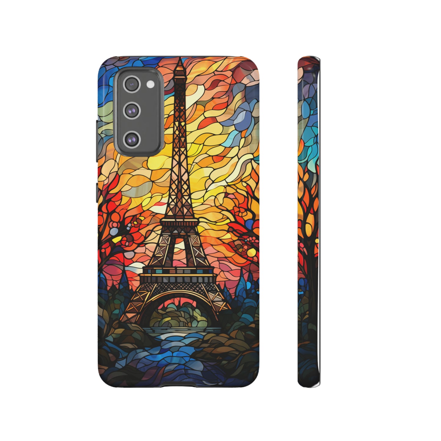 Parisian Elegance: Stained Glass Eiffel Tower | Artistic Flair iPhone Case for iPhone Models 11 through 14 Pro Max, Samsung Galaxy, and Google Pixel