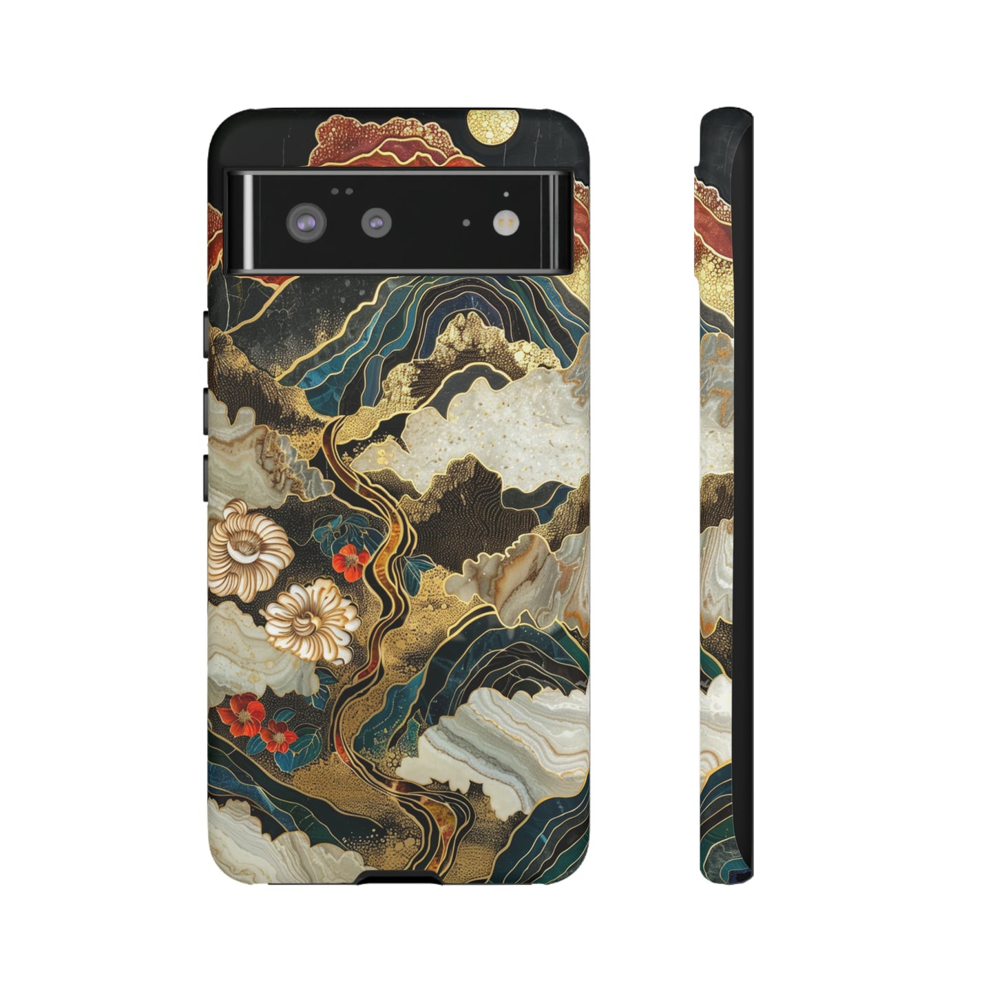 Chiyogami Stained Glass Floral Mountain Phone Case