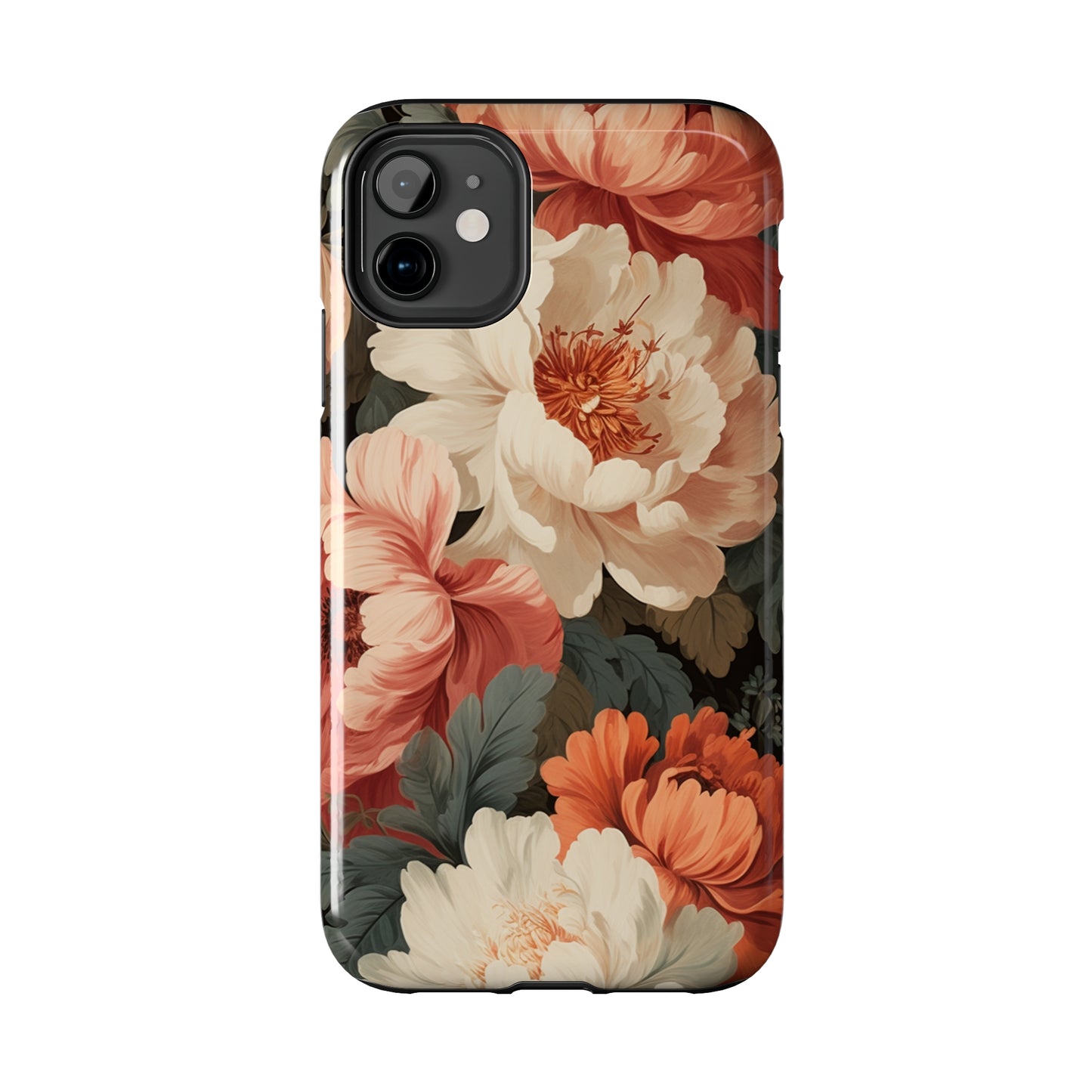 Vintage Floral Aesthetic Phone Tough Case Antique Print for iPhone 14 11 Pro 12 13 XR XS X 7+ 8 Boho Nature Flowers Cottage Core