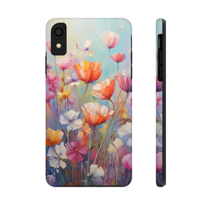 Poppy Flower Oil Painting Tough iPhone Case | Retro Groovy Phone Cover