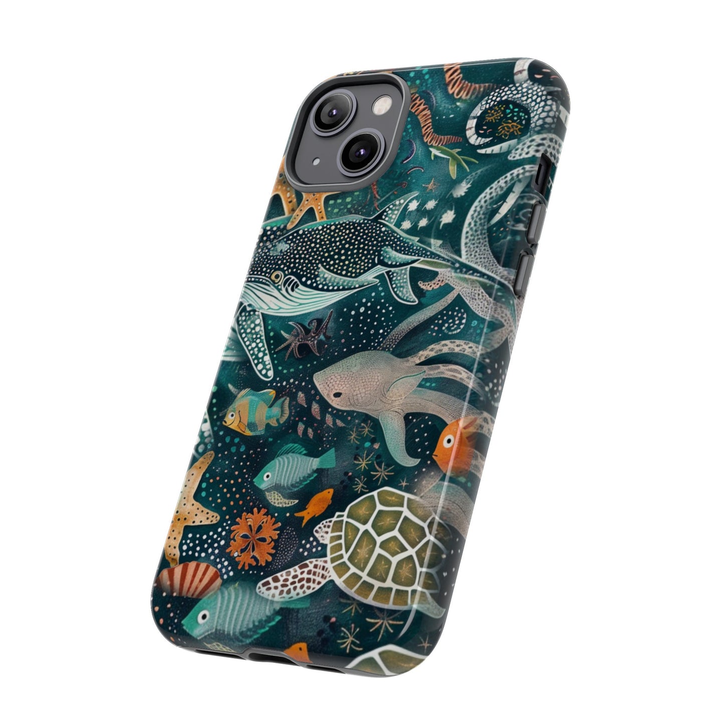 Undersea World Shark, Turtle, Manta Ray Phone Case