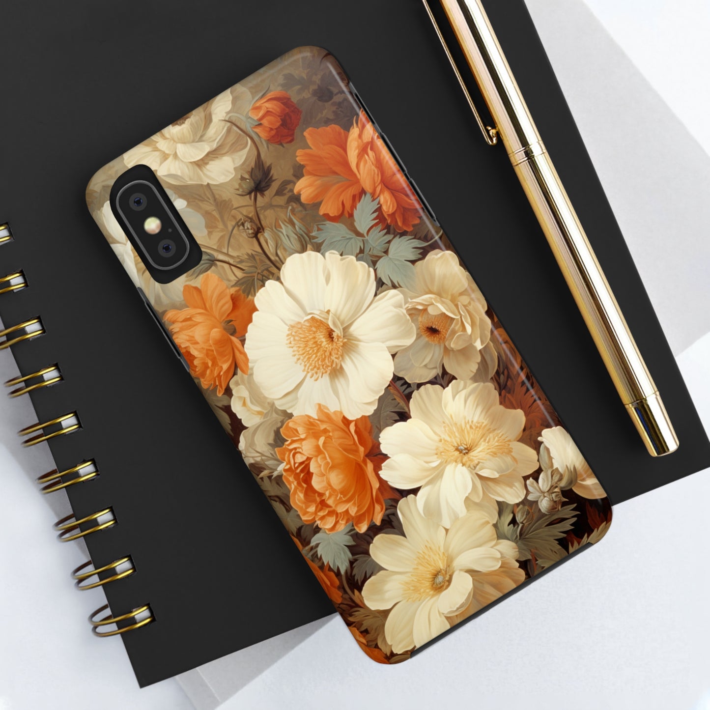 Vintage Floral Aesthetic Phone Tough Case Antique Print for iPhone 14 11 Pro 12 13 XR XS X 7+ 8 Boho Nature Flowers Cottage Core