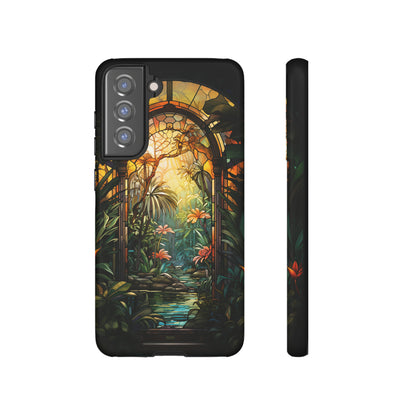 Stained Glass Phone Case Floral Aesthetic Art Nouveau Style