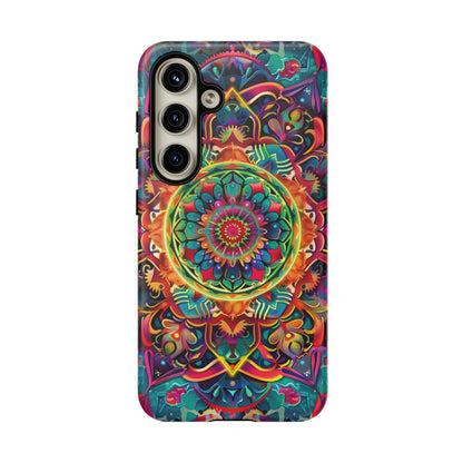 Cosmic Stained Glass Mandala Phone Case