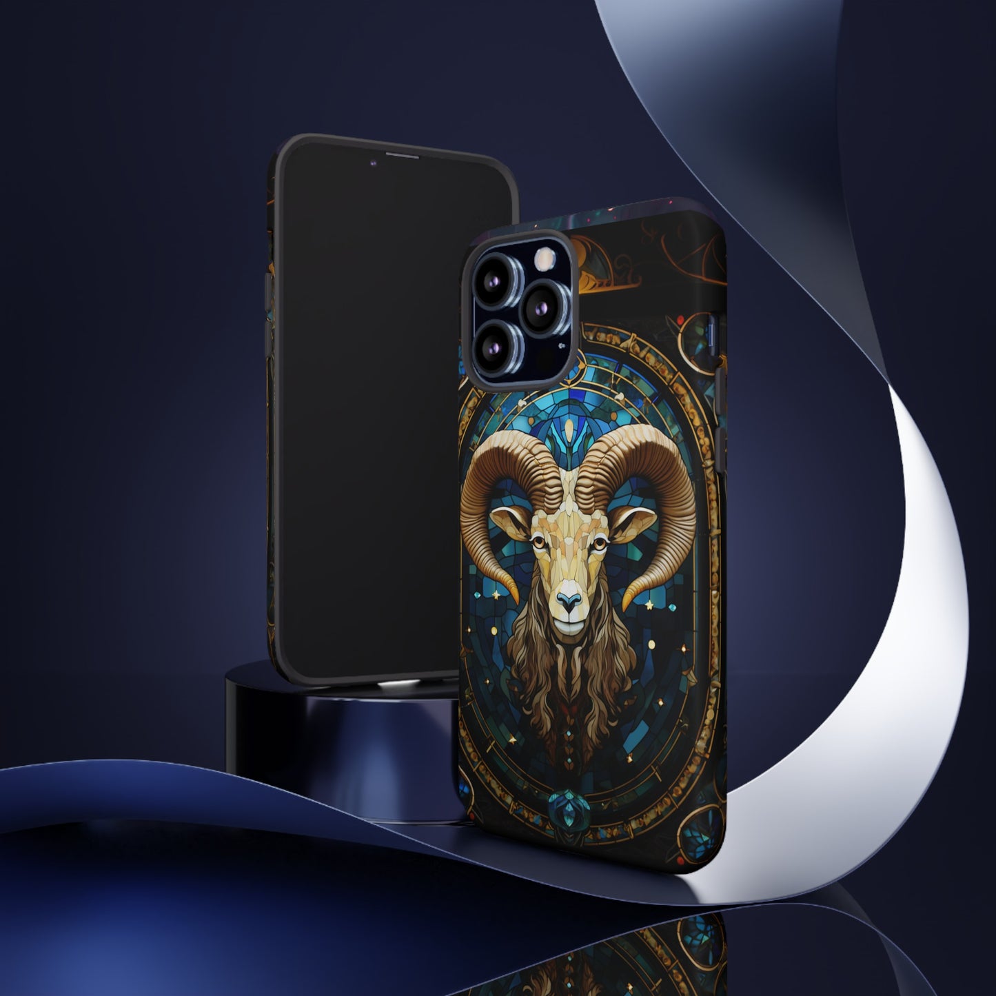 Aries Astrology Stained Glass Design Phone Case