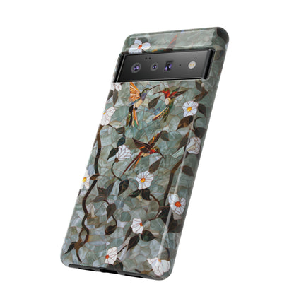 Stained Glass Hummingbirds and Flowers iPhone Case