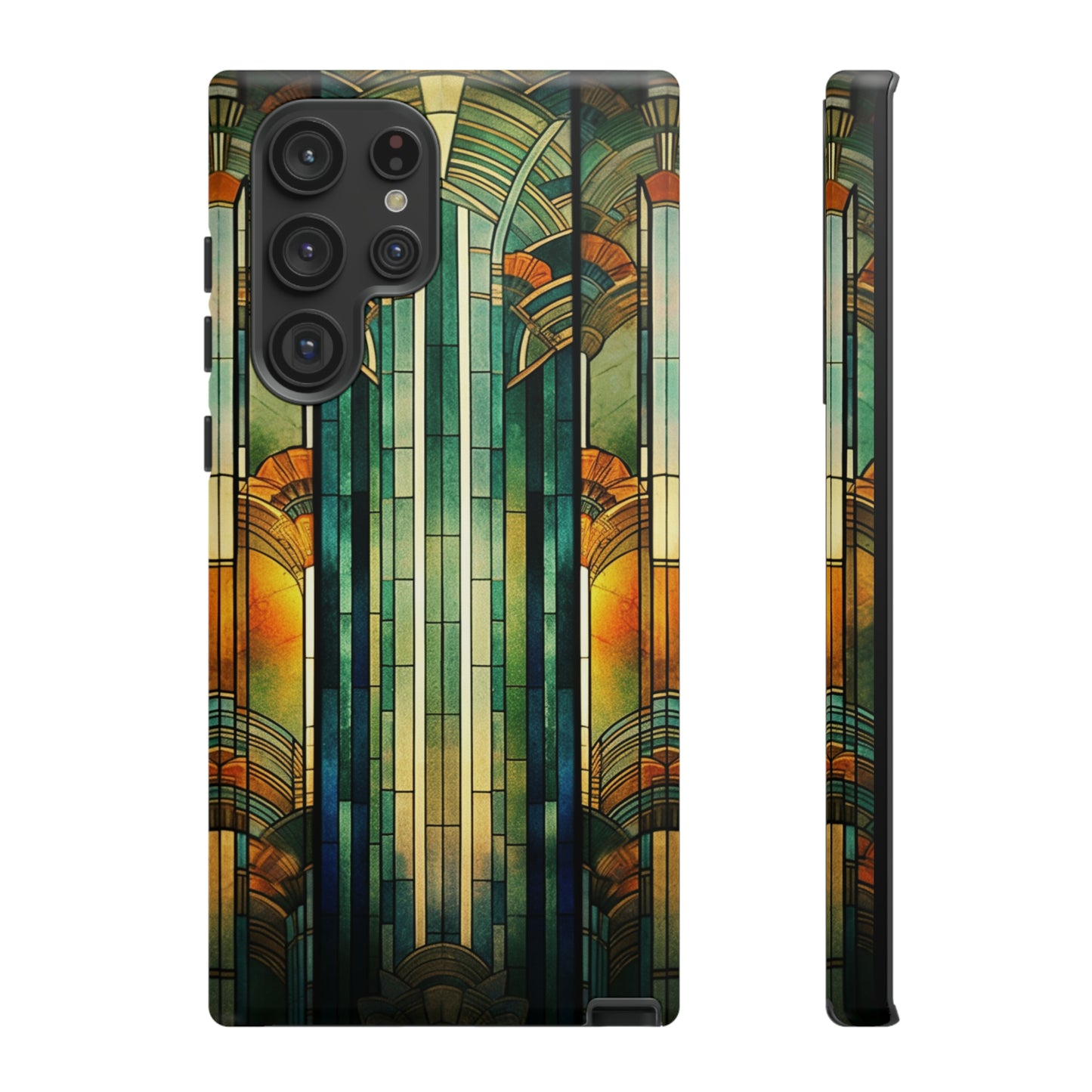 Art Deco Stained Glass floral Phone Case for iPhone 15, 14, Pro Max, 13, 12 & Samsung Galaxy S23, S22, S21, Google Pixel