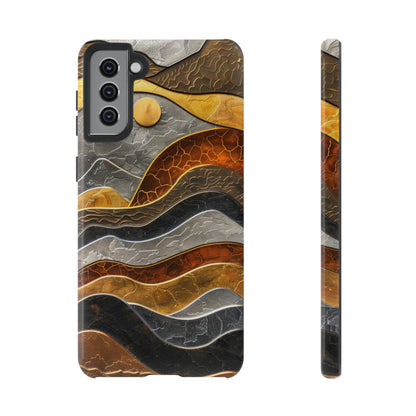 Abstract Gold and Silver Mountain Design Phone Case