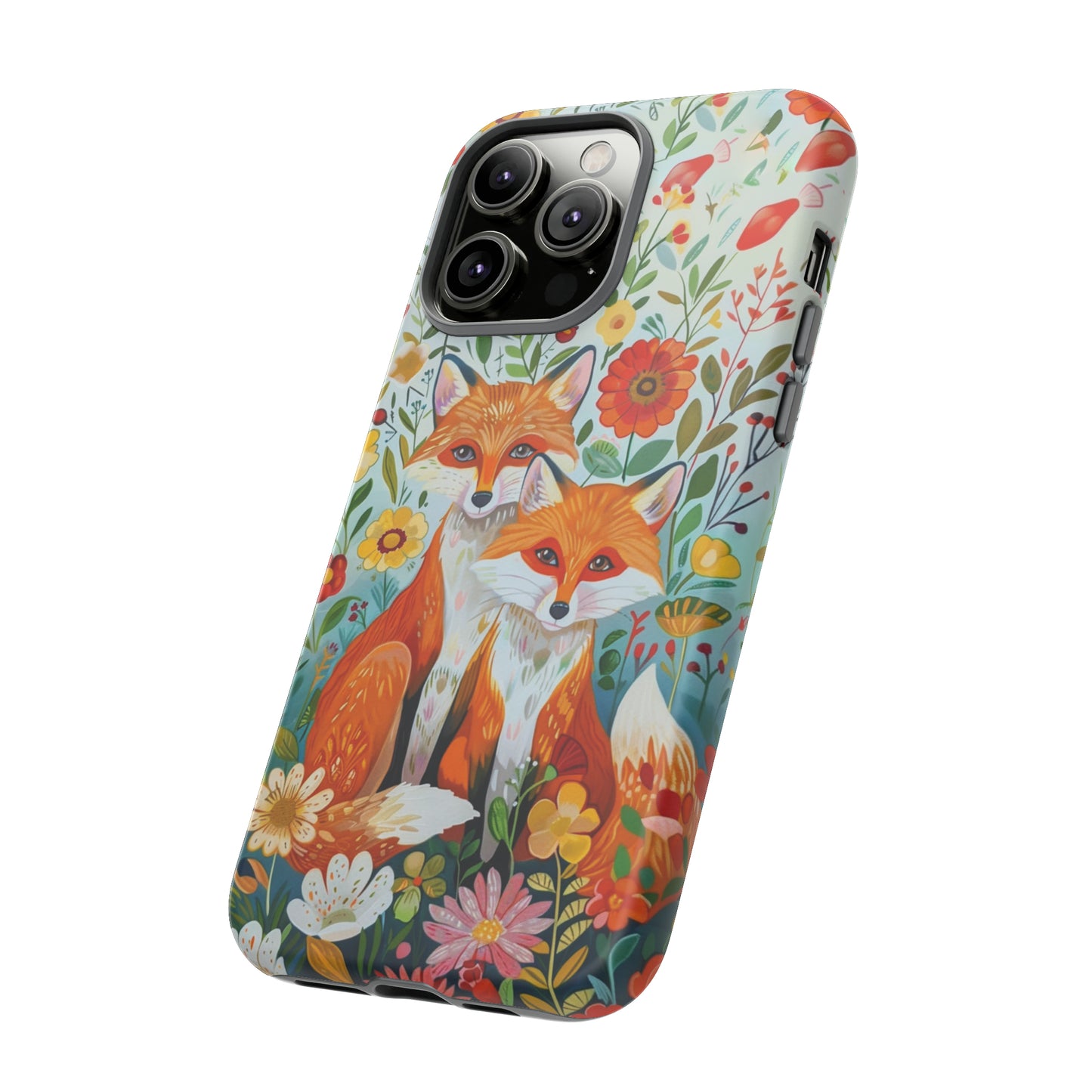 Foxes in the Floral Garden Phone Case