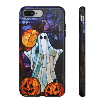 Stained Glass Halloween Ghost and Jack-o'-Lanterns Phone Cover