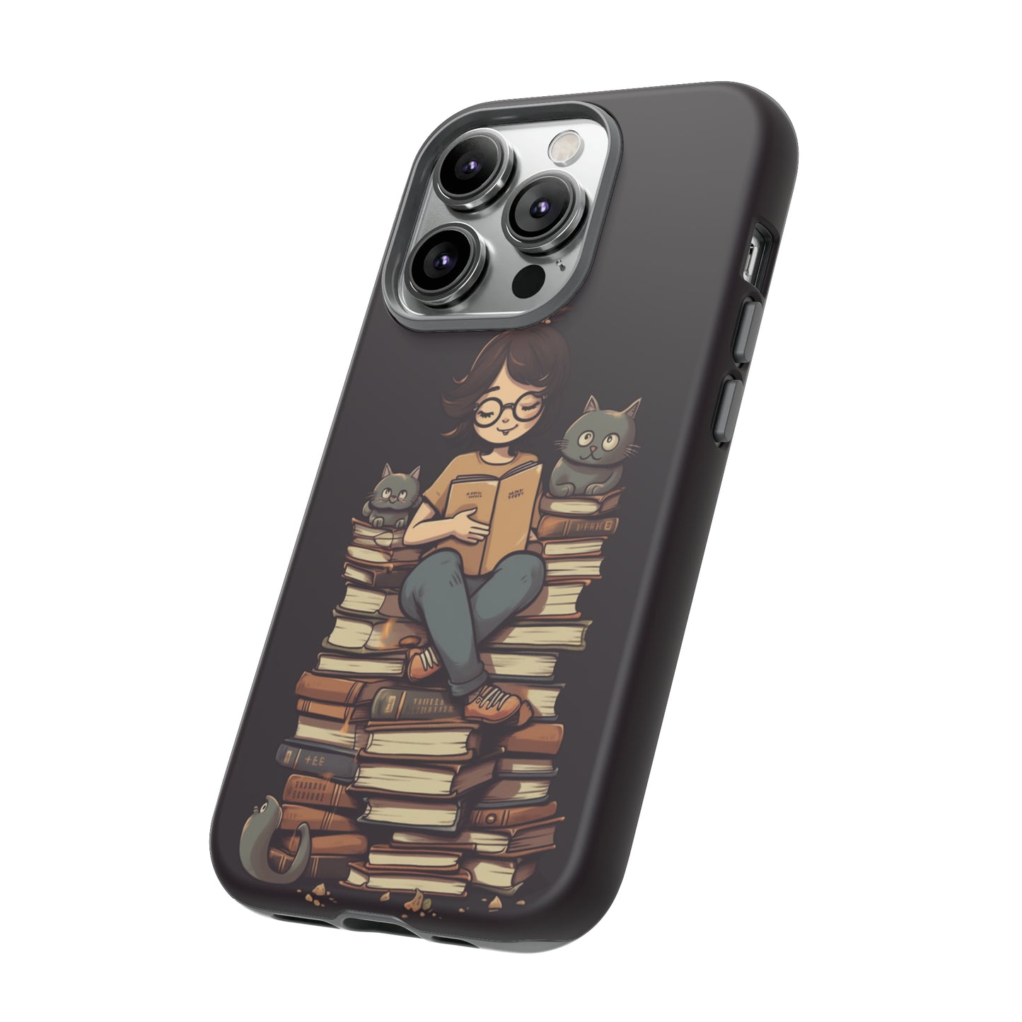 Cats and Books Phone Case