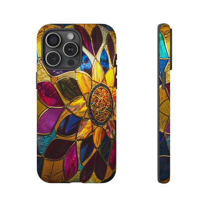 Cosmic Stained Glass Mandala Phone Case