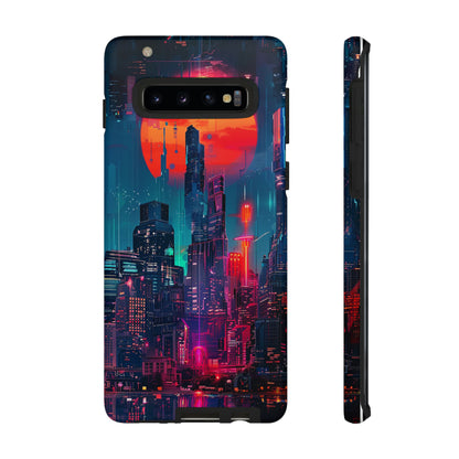 Cyberpunk Full Moon Cityscape Phone Case