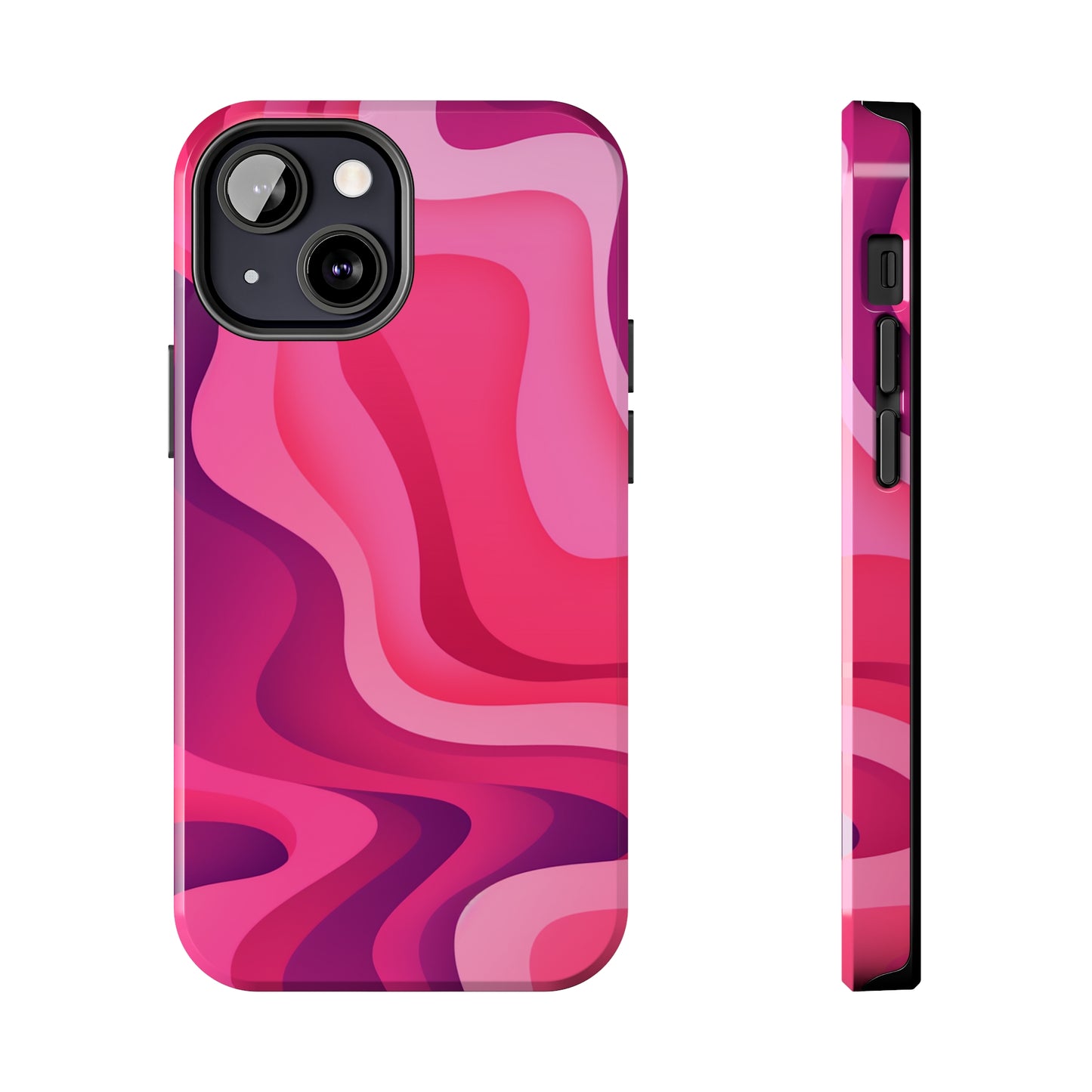 The Pink Wave iPhone Case Splash of Vibrance | Modern Art Meets Protection iPhone Tough Case