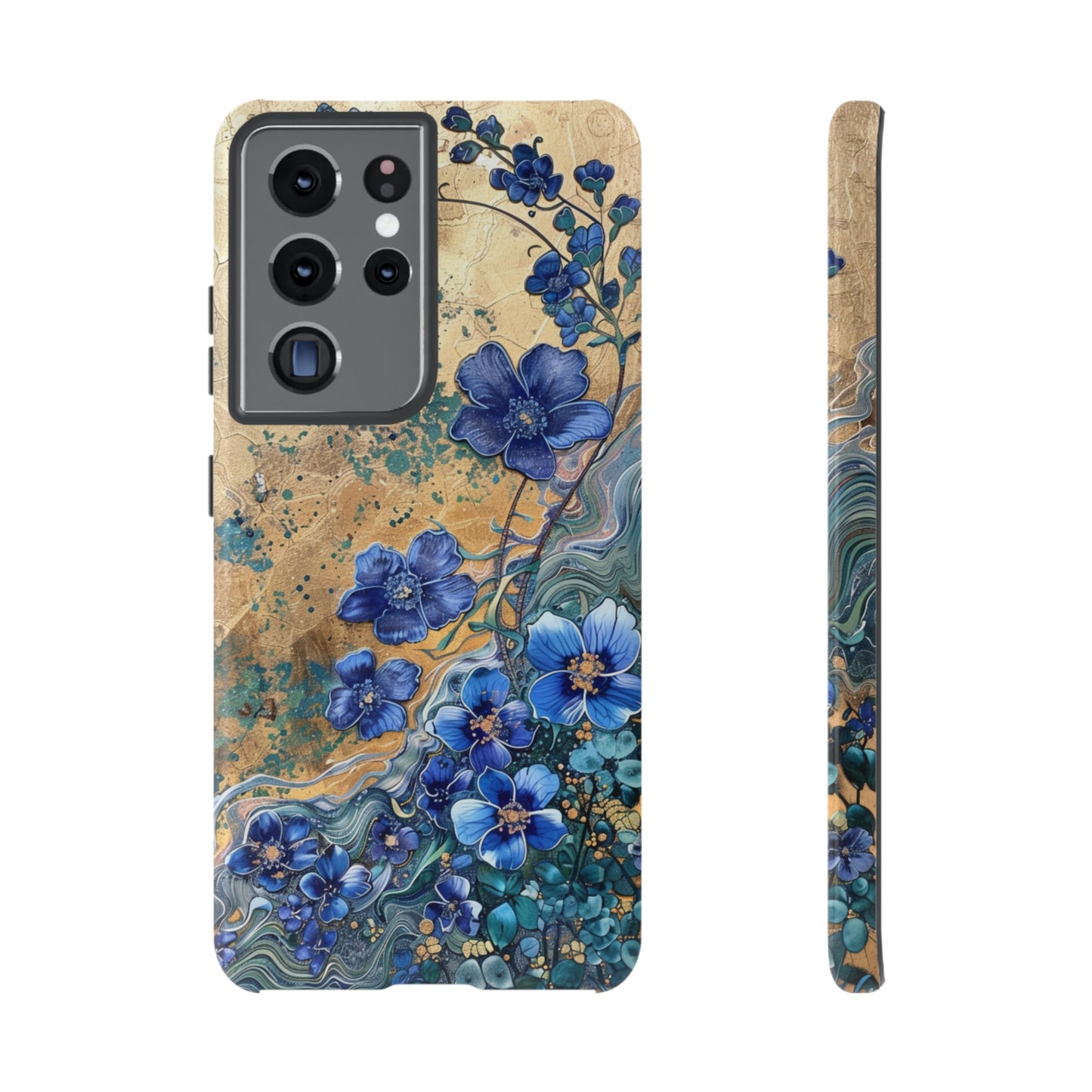 Forget Me Nots Vintage Color Splash Floral Design Phone Case