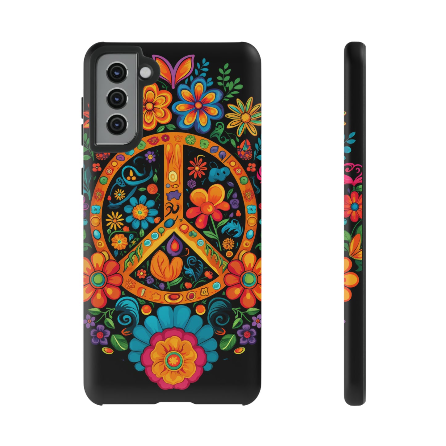 Peace Sign Embroidery Floral Hippie Style Phone Case