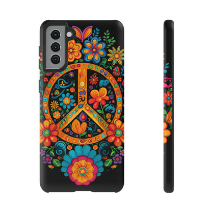 Peace Sign Embroidery Floral Hippie Style Phone Case