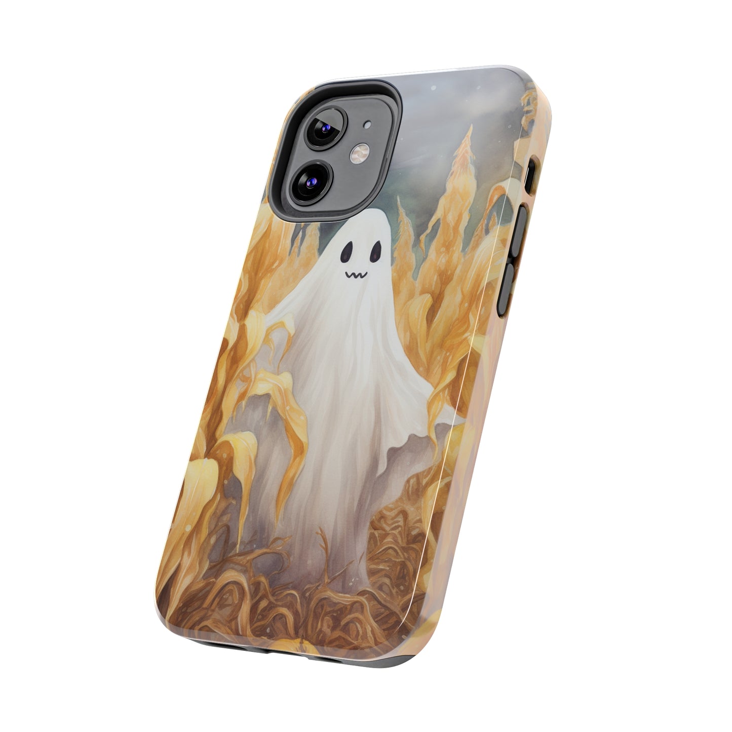 Ghost of Halloween Fall Pumpkins iPhone Case | Embrace the Spooky Autumn Vibes