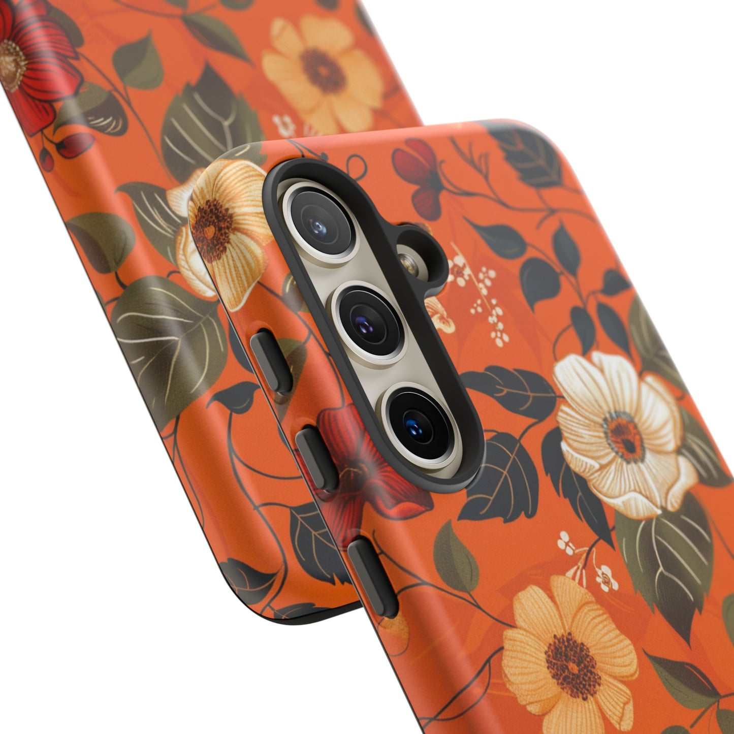 Orange Floral Phone Tough Case