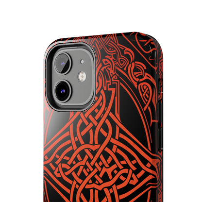 Eternal Weave iPhone Case, Red Celtic Tribal Knots | Timeless Symbolism iPhone Case for Models 11 through 14 Pro Max