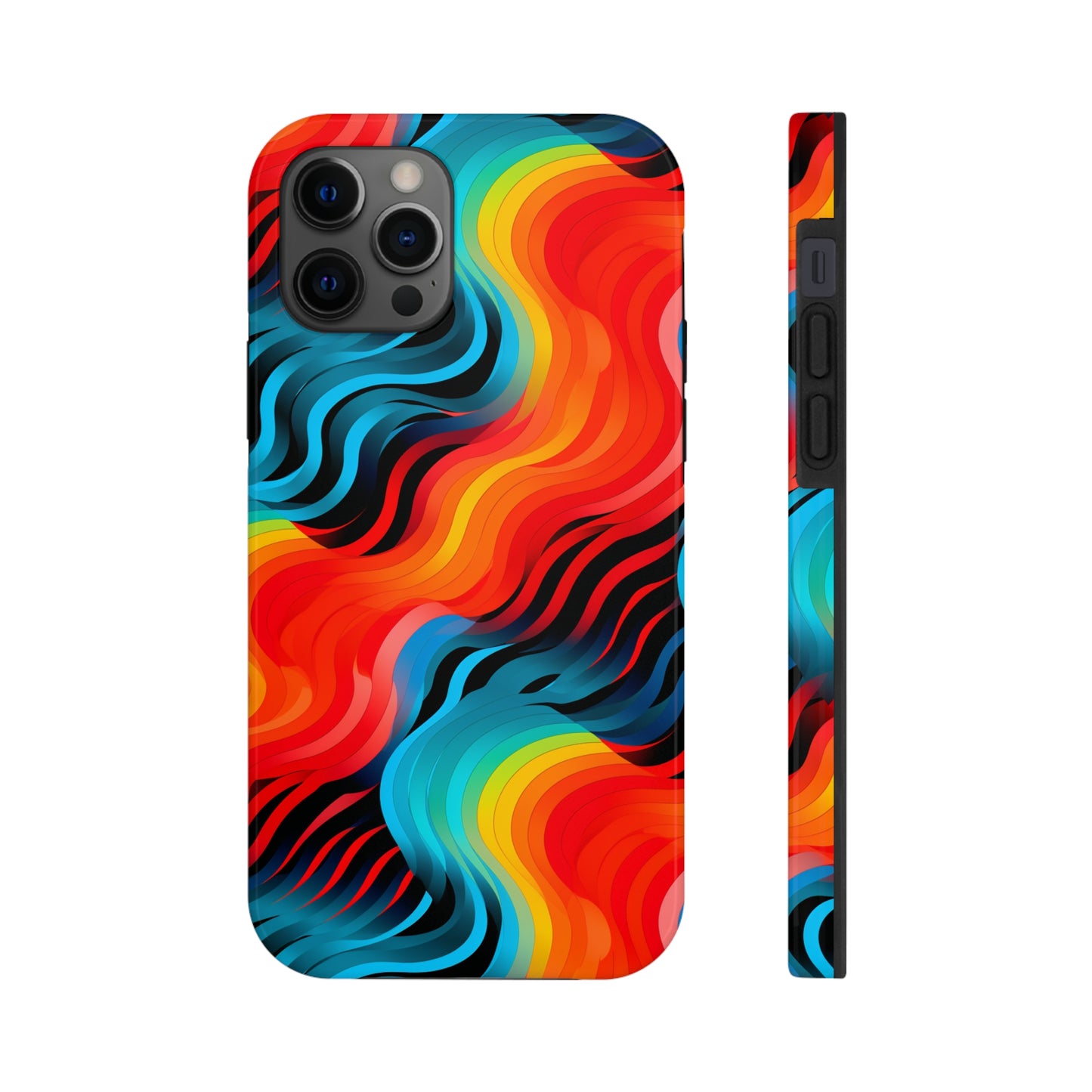 Color Splash Wave Pattern Tough iPhone Case | Embrace Vibrant Style and Reliable Protection