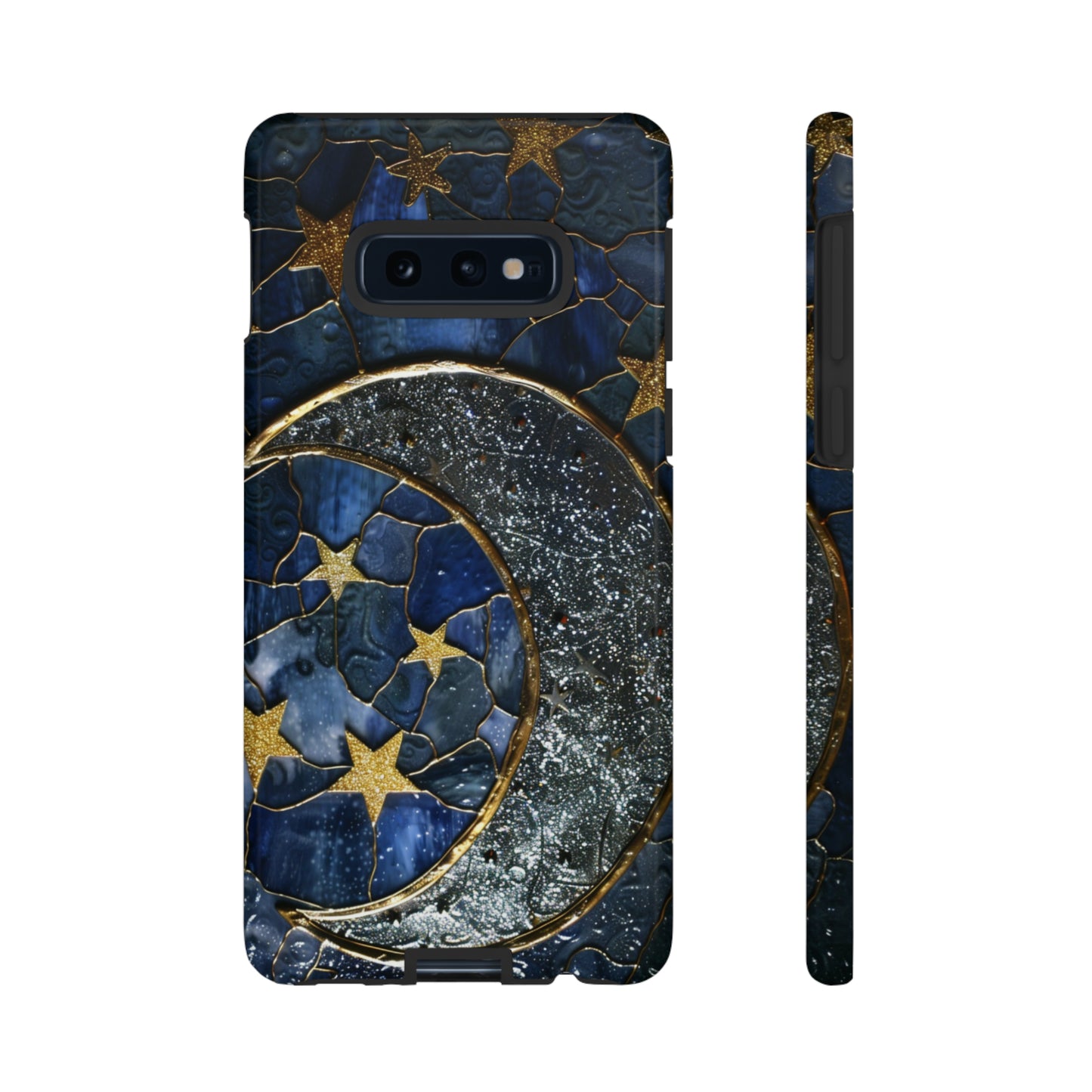 Moon Stars Stained Glass Starry Night Phone Case