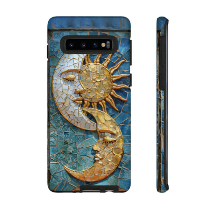 Boho Sun and Moon Mosaic Tile Stained Glass Phone Case