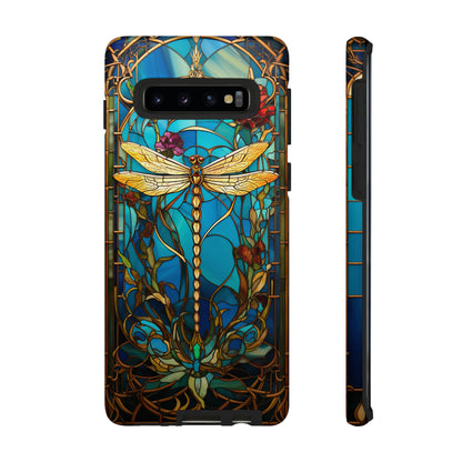 Vintage Art Nouveau Stained Glass Dragonfly Phone Case