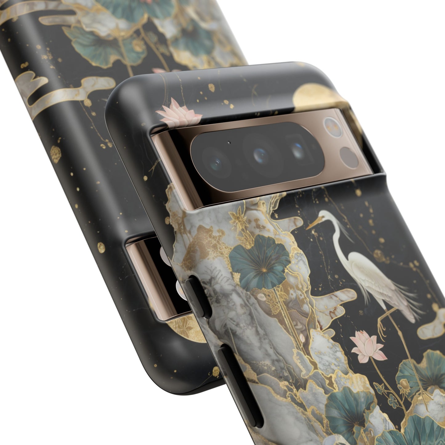 Heron and Moon Floral Zen Art Phone Case