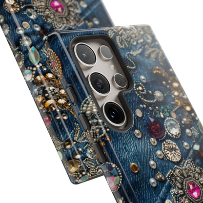 Denim and bling phone cover for Samsung Galaxy S24