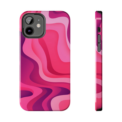 The Pink Wave iPhone Case Splash of Vibrance | Modern Art Meets Protection iPhone Tough Case