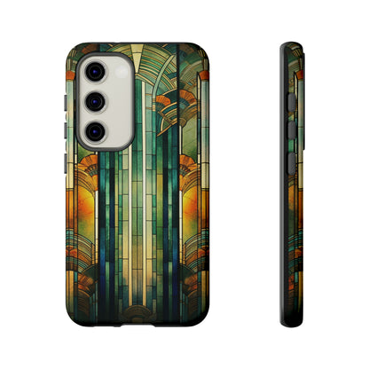 Art Deco Stained Glass floral Phone Case for iPhone 15, 14, Pro Max, 13, 12 & Samsung Galaxy S23, S22, S21, Google Pixel