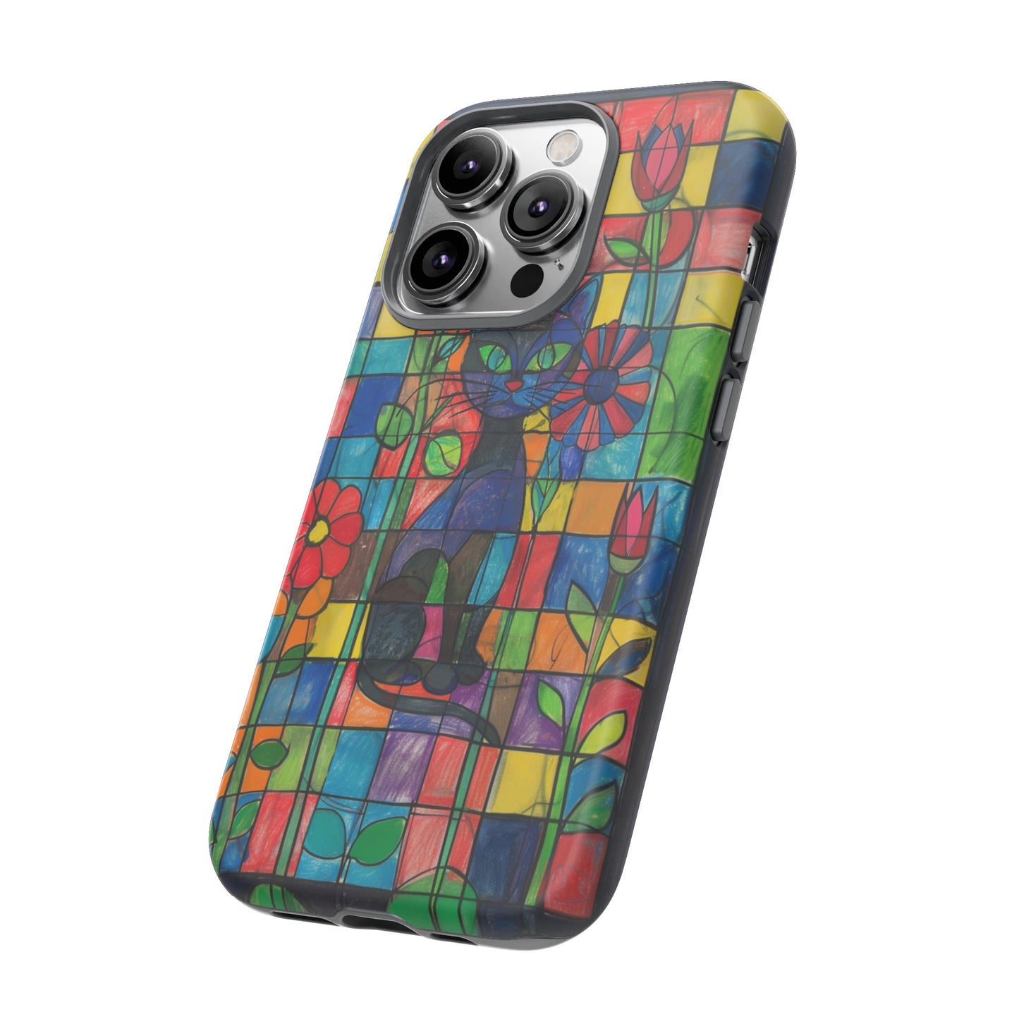 Cat in the Stained Glass Garden Phone Case