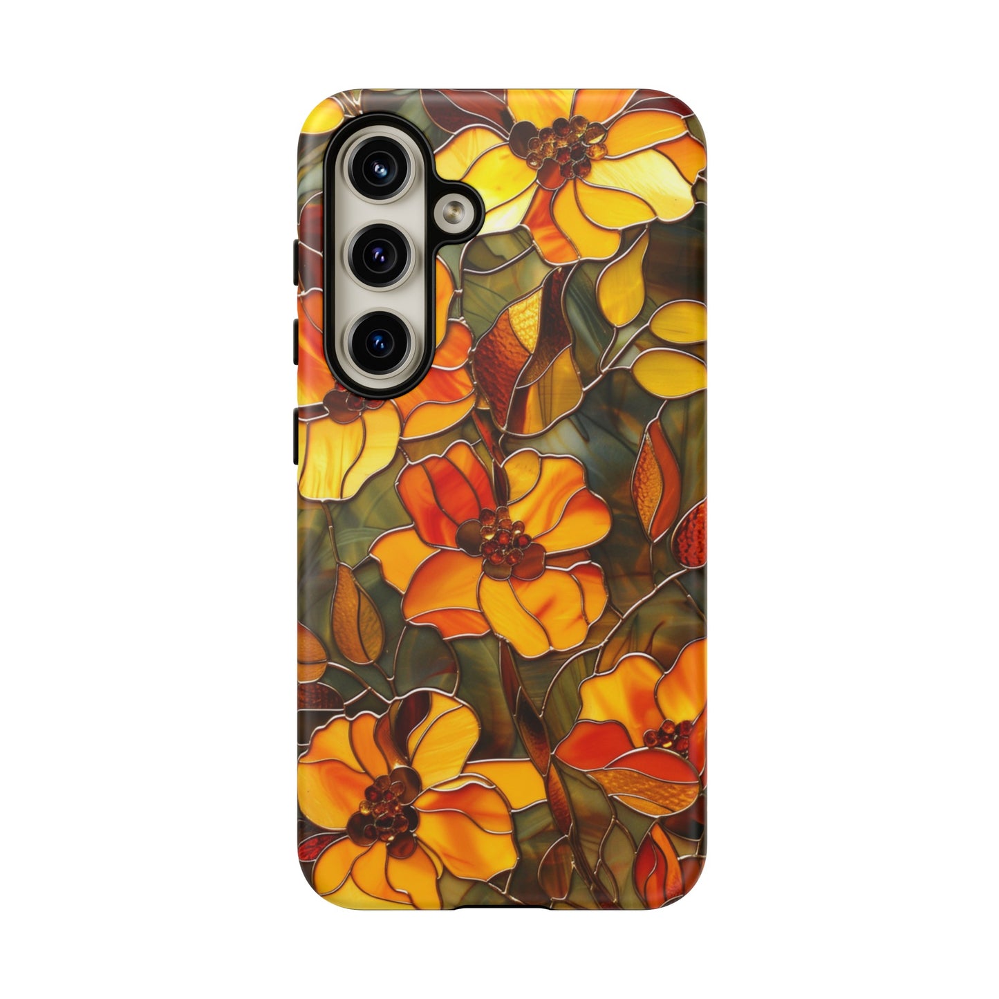 Stained glass flower aesthetic phone case for Samsung Galaxy S24