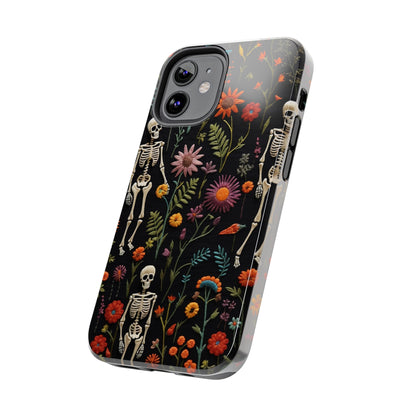 Skeletons in the garden Halloween Embroidery Phone Case