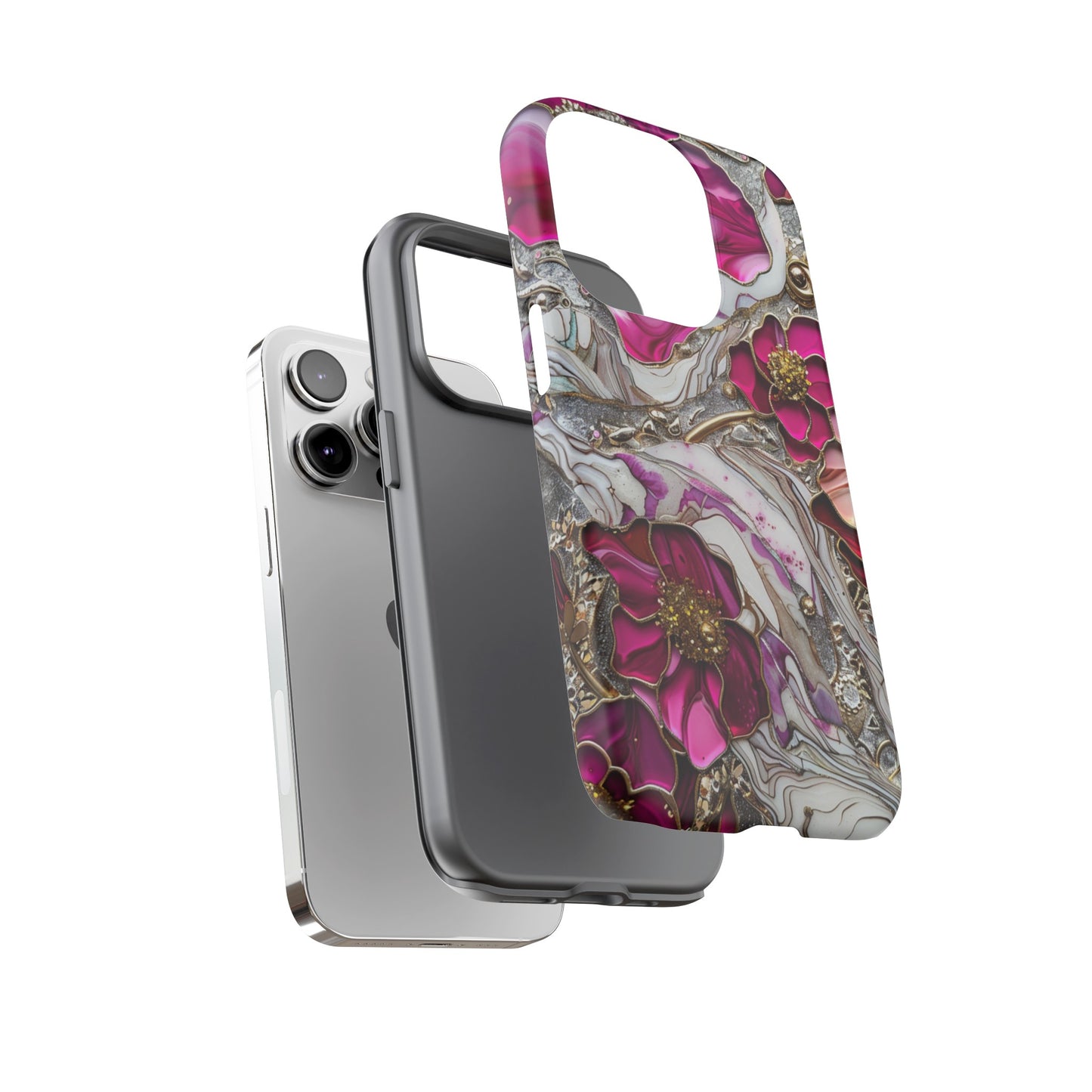 Stained Glass Magenta Floral Paisley Explosion Phone Case