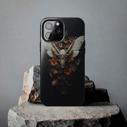 Deadhead Moth Gothic Dark Academia iPhone Case | Spooky Skull Mysterious Elegance