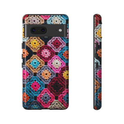 Vintage Floral Crochet Blanket Knit Look Phone Case