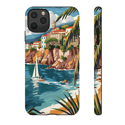 Midcentury French Riviera Sailboat Painting Phone Case