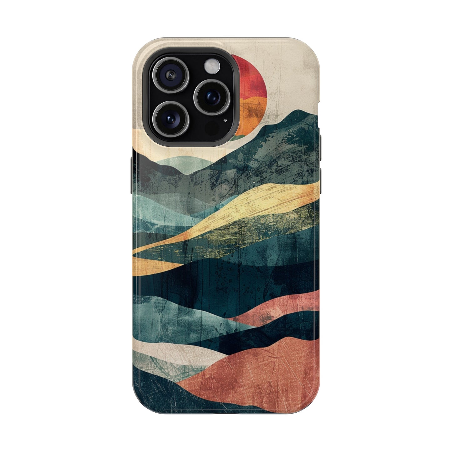 Retro iPhone Case Mountain Sunset MagSafe Phone Case