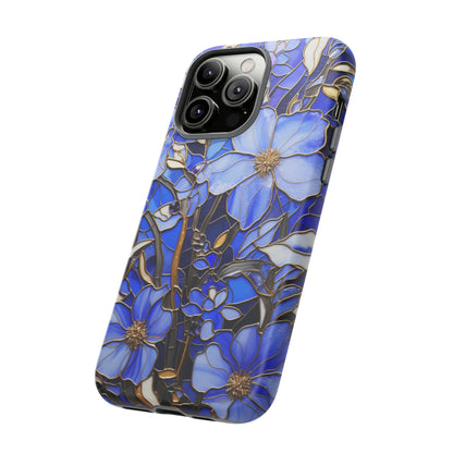 Periwinkle Stained Glass with Gold Inlay Phone Case for iPhone 15, 14, Pro Max, 13, 12 & Samsung Galaxy S23, S22, S21, Google Pixel