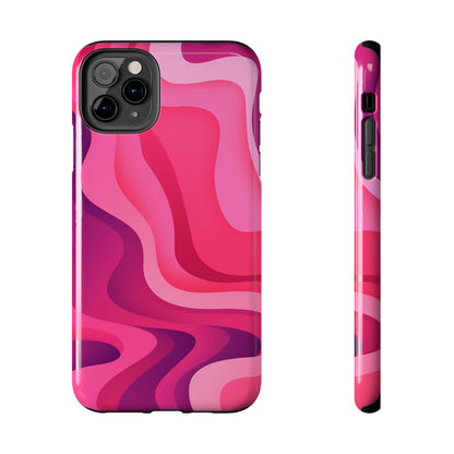 The Pink Wave iPhone Case Splash of Vibrance | Modern Art Meets Protection iPhone Tough Case