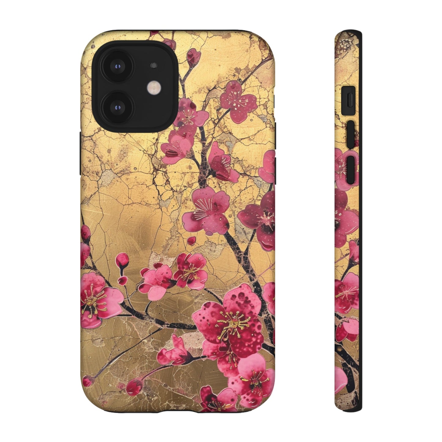 Pink Forget Me Nots Gold Floral Phone Case