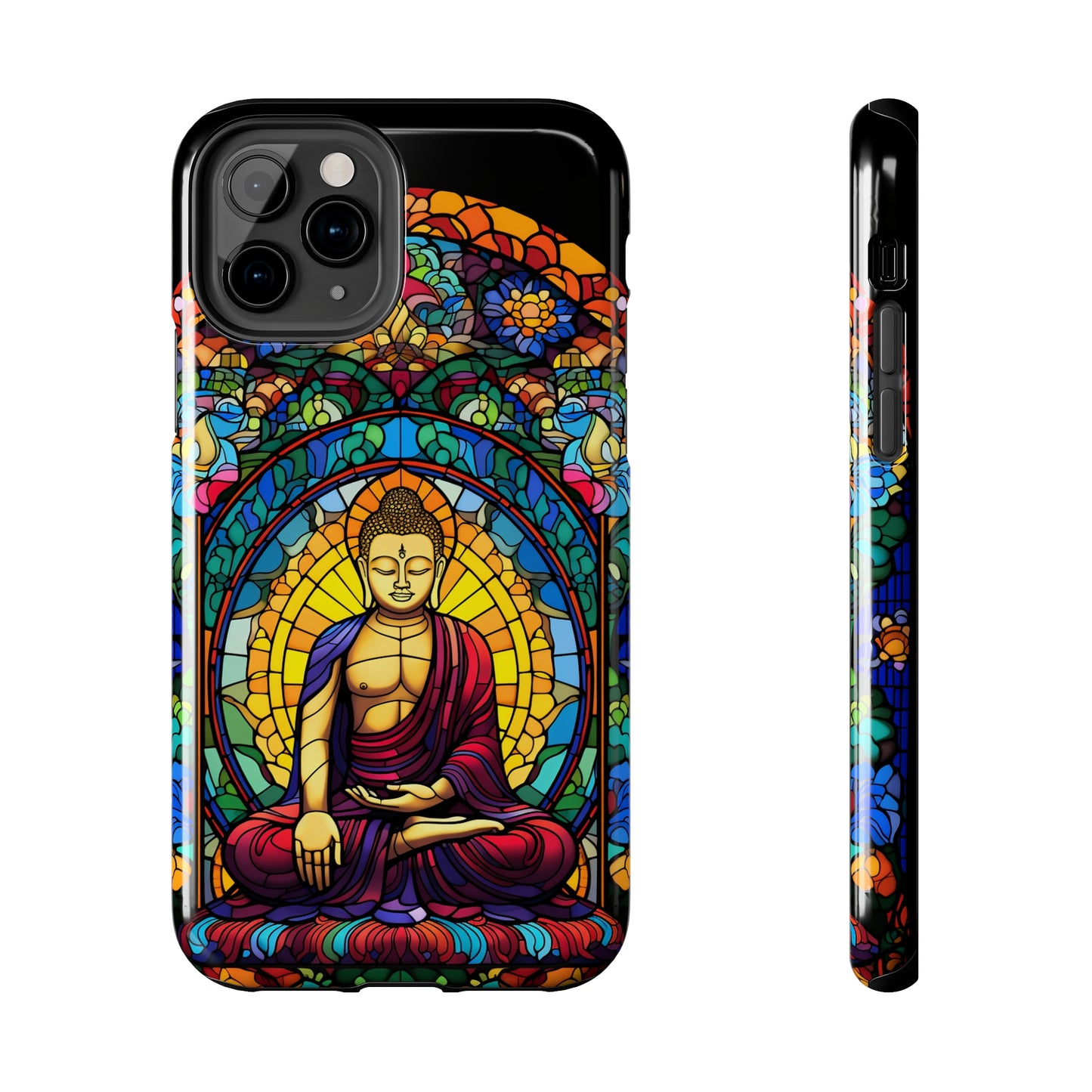 Stained Glass Magic: Psychedelic Tibet Buddha Mandala