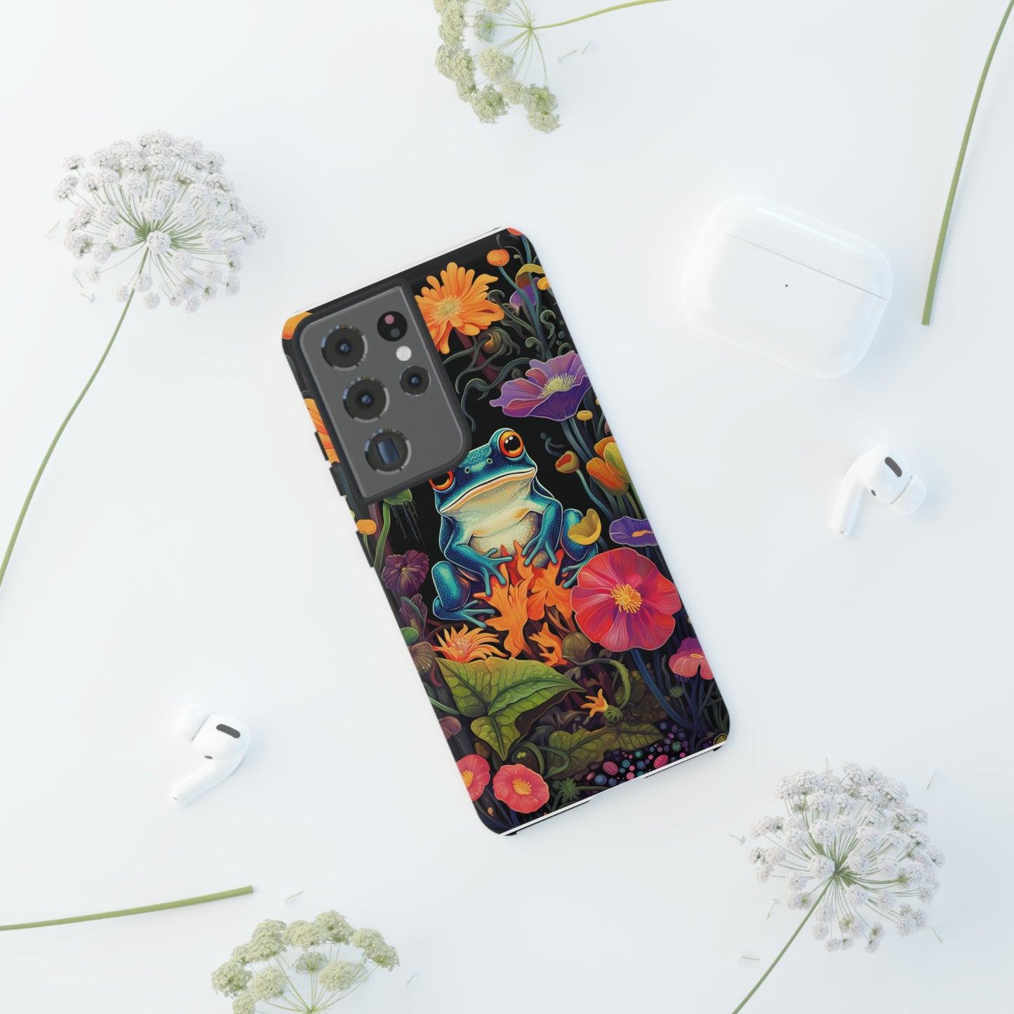 Floral Frogs Elegance Phone Case for Google Pixel, iPhone & Samsung Galaxy